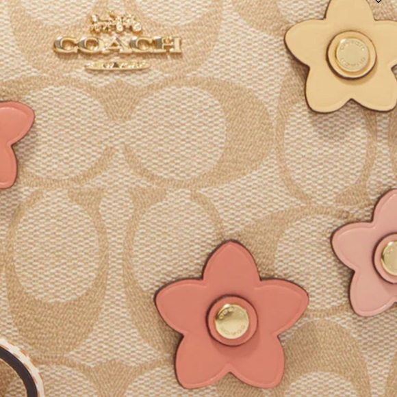 Coach Nolita 19 In Signature Canvas With Floral Applique - Picture 4 of 5